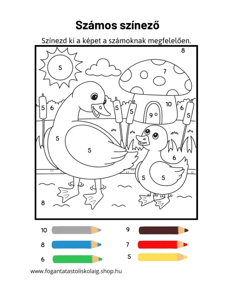 kacsák számos szinező