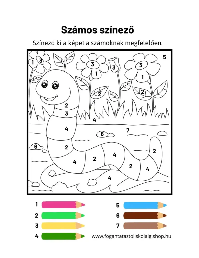 kukac számos szinező